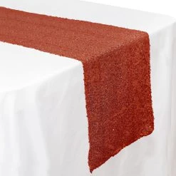 Economy Sequin Table Runner 12" X 108" - 6 Pieces - Red
