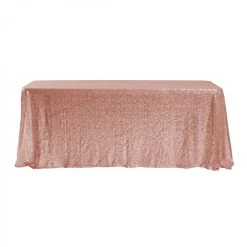 Economy Rectangle Sequin Table Cover 90" X 132" - Blush