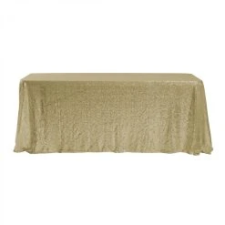 Economy Rectangle Sequin Table Cover 90" X 132" - Champagne