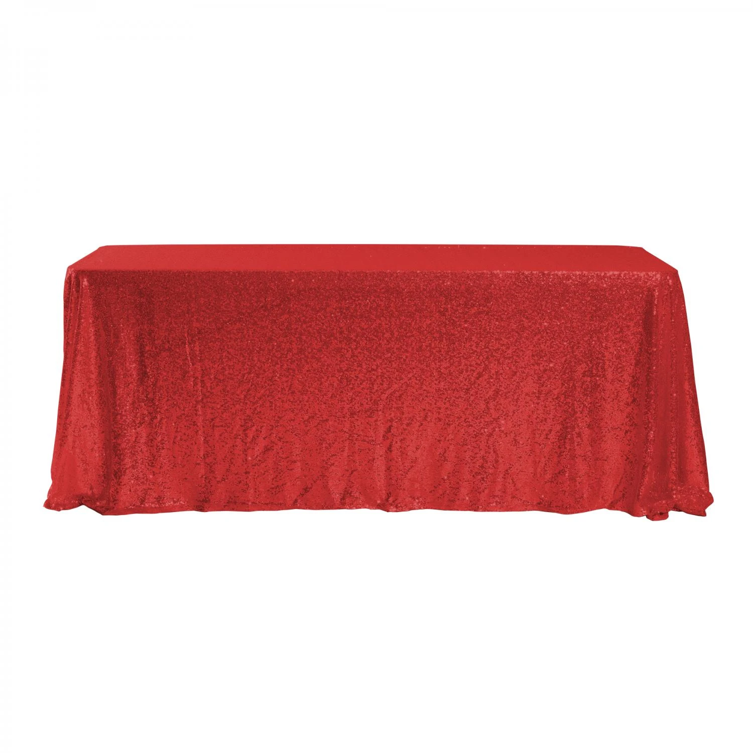 Economy Rectangle Sequin Table Cover 90" X 132" - Red 3 Economy Rectangle Sequin Table Cover 90" X 132" - Red