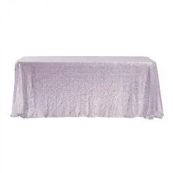 Economy Rectangle Sequin Table Cover 90" X 156" - White Iridescent