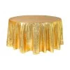 Economy Round Sequin Table Cover 108" - Gold