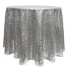 Economy Round Sequin Table Cover 120" - Silver 1 Economy Round Sequin Table Cover 120" - Silver -Event Decoration Sales Shop PFO 38 0046SV 1