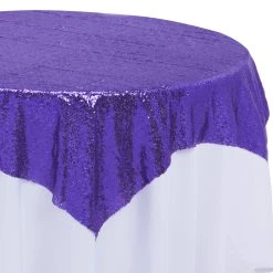 Economy Sequin Overlay 72" X 72" - Purple