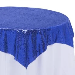Economy Sequin Overlay 72" X 72" - Royal Blue