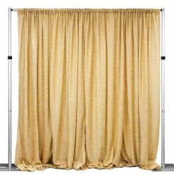 Metallic Spandex Curtain - 10ft Tall X 20ft Wide - Gold