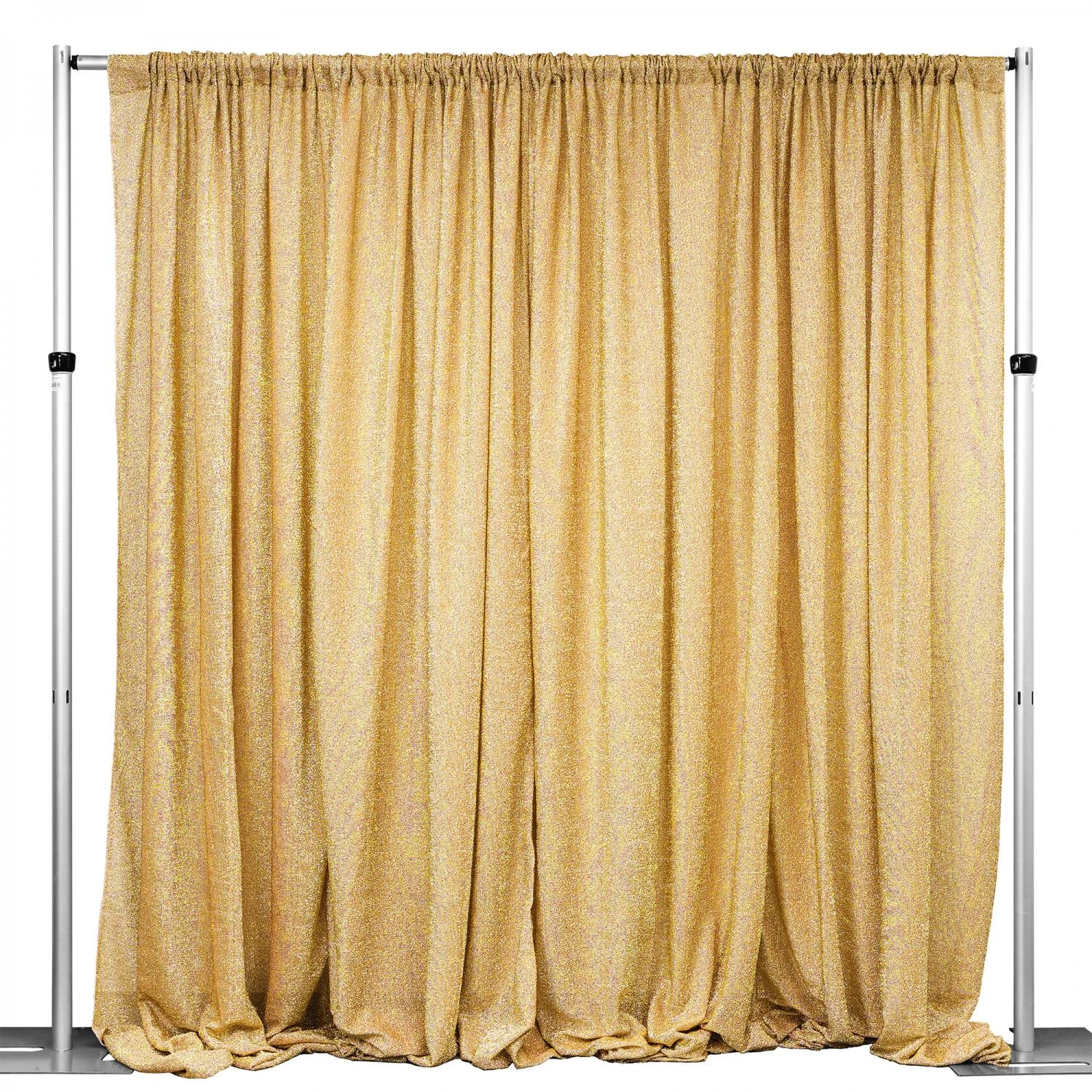 Metallic Spandex Curtain - 10ft Tall X 20ft Wide - Gold 3 Metallic Spandex Curtain - 10ft Tall X 20ft Wide - Gold
