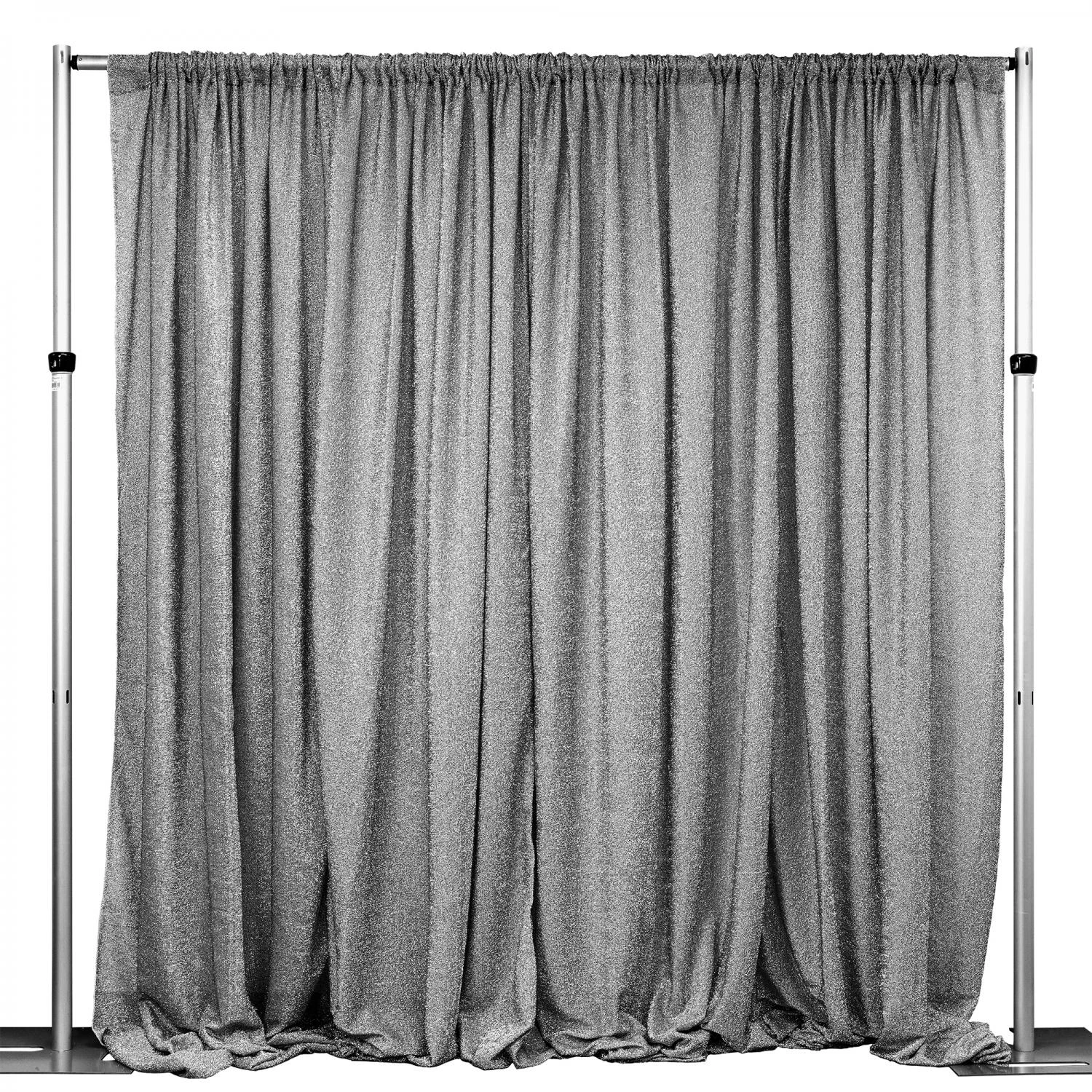 Metallic Spandex Curtain - 10ft Tall X 20ft Wide - Silver 3 Metallic Spandex Curtain - 10ft Tall X 20ft Wide - Silver