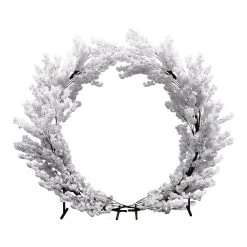 White Hydrangea Floral Round Wedding Ceremony Arch - 8 Feet Tall