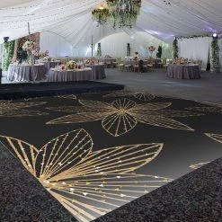 Premium Vinyl Dance Floor Wrap Custom Size - New Year's Day Gold Dome Star