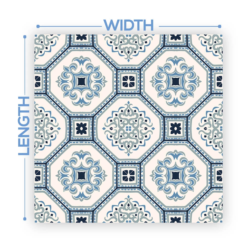 Premium Vinyl Dance Floor Wrap Custom Size - Boho Dax Azul 4 Premium Vinyl Dance Floor Wrap Custom Size - Boho Dax Azul - Image 2