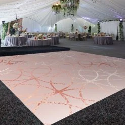 Premium Vinyl Dance Floor Wrap Custom Size - Geometric Rose Eleg