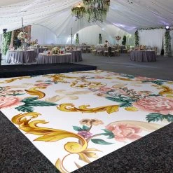 Premium Vinyl Dance Floor Wrap Custom Size - Fairytale Baroque Rose