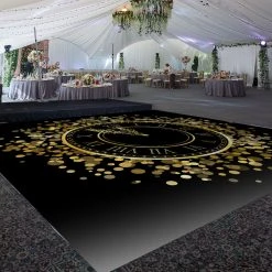 Premium Vinyl Dance Floor Wrap Custom Size - New Year's Day Strike Of The Clock