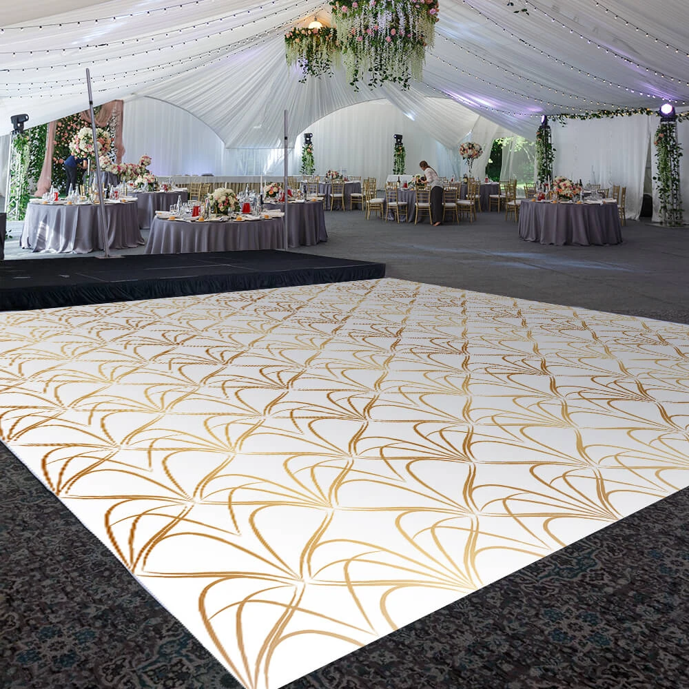 Premium Vinyl Dance Floor Wrap Custom Size - Geometric Dorado 3 Premium Vinyl Dance Floor Wrap Custom Size - Geometric Dorado