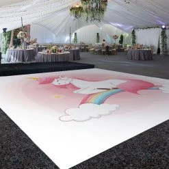 Premium Vinyl Dance Floor Wrap Custom Size - Girls Birthday Pink Fantasy