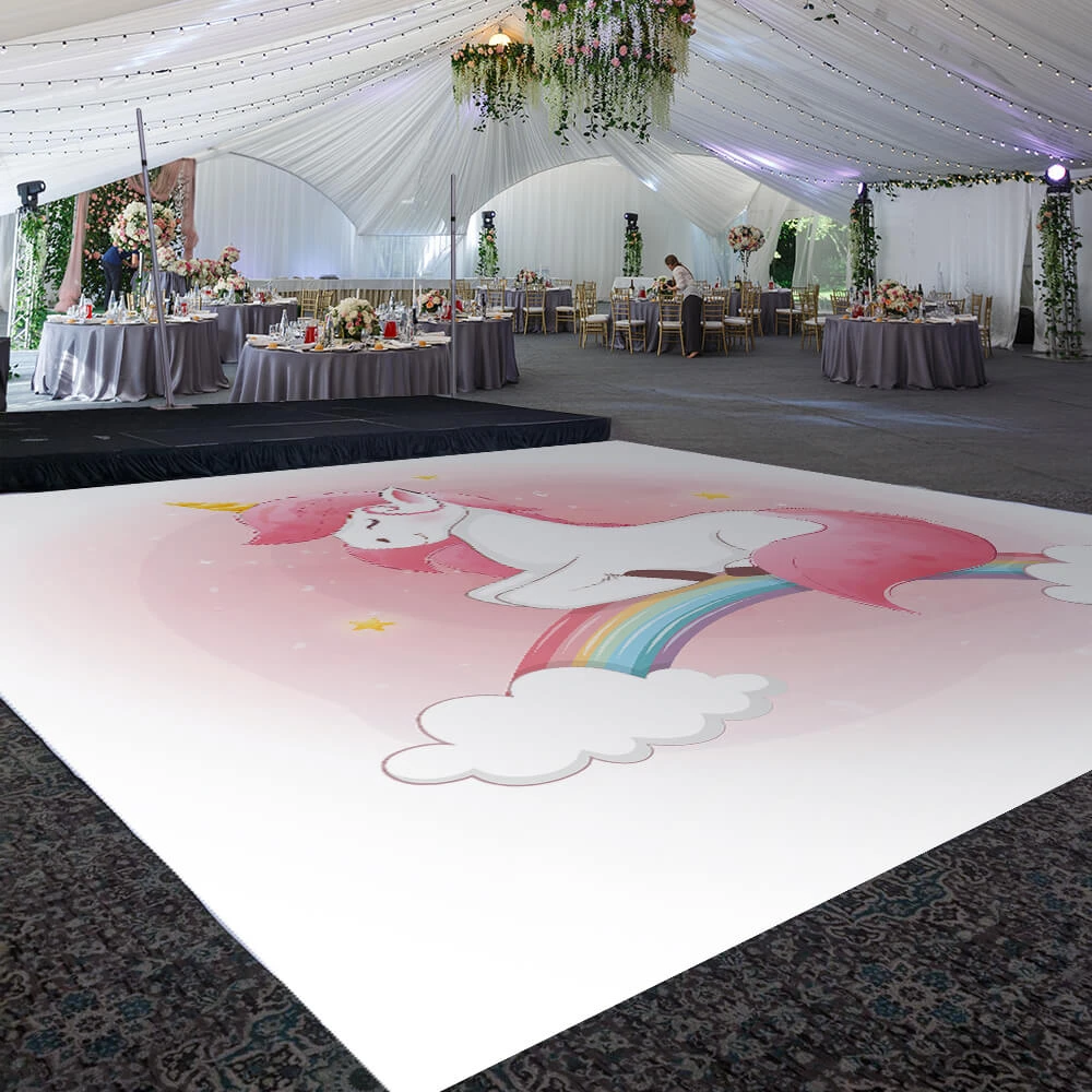 Premium Vinyl Dance Floor Wrap Custom Size - Girls Birthday Pink Fantasy 3 Premium Vinyl Dance Floor Wrap Custom Size - Girls Birthday Pink Fantasy