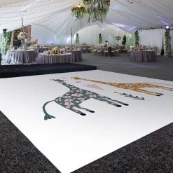 Premium Vinyl Dance Floor Wrap Custom Size - Children's Birthday Giraffe Love