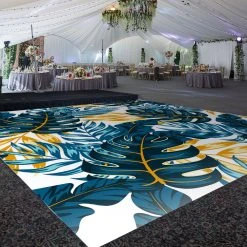 Premium Vinyl Dance Floor Wrap Custom Size - Tropical Indigo