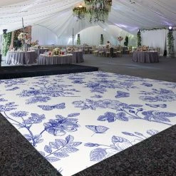 Premium Vinyl Dance Floor Wrap Custom Size - Classical Blue Flutter