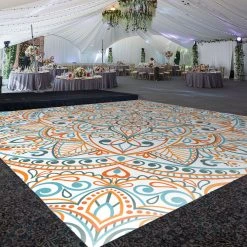Premium Vinyl Dance Floor Wrap Custom Size - Geometric Mandala Ornate