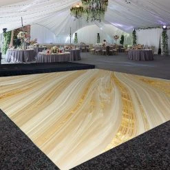 Premium Vinyl Dance Floor Wrap Custom Size - Classical Gold Marbella