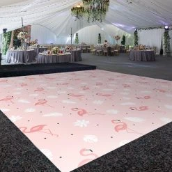 Premium Vinyl Dance Floor Wrap Custom Size - Girls Birthday A Flamingo Fest