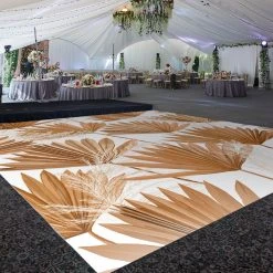 Premium Vinyl Dance Floor Wrap Custom Size - Boho Bonze Palms