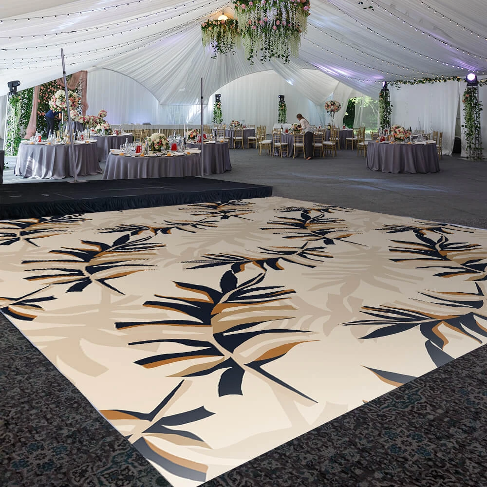 Premium Vinyl Dance Floor Wrap Custom Size - Boho Linda Leafs 3 Premium Vinyl Dance Floor Wrap Custom Size - Boho Linda Leafs