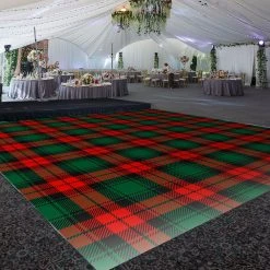 Premium Vinyl Dance Floor Wrap Custom Size - Christmas Day Saint Nicks Plaid