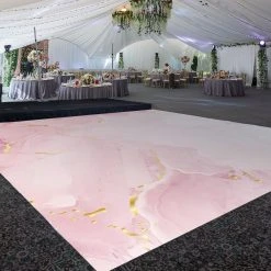 Premium Vinyl Dance Floor Wrap Custom Size - Eclectic Rosado Marble