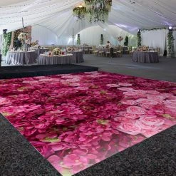 Premium Vinyl Dance Floor Wrap Custom Size - Romance Ombre Rose