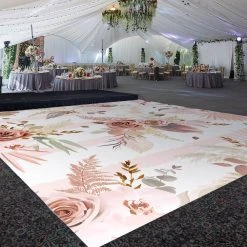 Premium Vinyl Dance Floor Wrap Custom Size - Boho Rose Femme