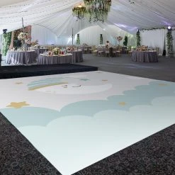 Premium Vinyl Dance Floor Wrap Custom Size - Children's Birthday Over The Moon