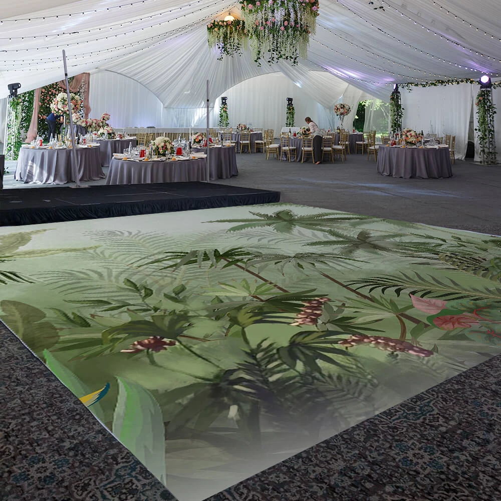 Premium Vinyl Dance Floor Wrap Custom Size - Tropical Isla Verde 3 Premium Vinyl Dance Floor Wrap Custom Size - Tropical Isla Verde