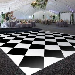 Premium Vinyl Dance Floor Wrap Custom Size - Classical Checkered Pattern