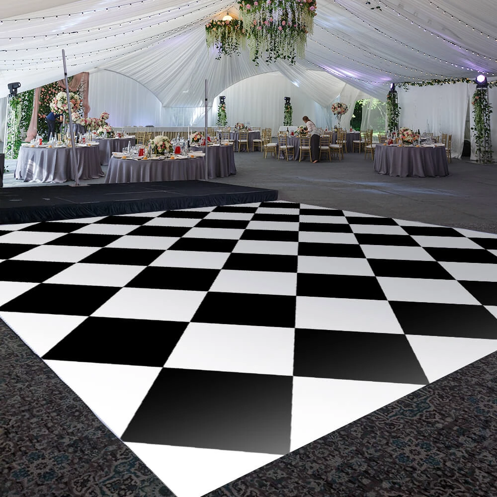 Premium Vinyl Dance Floor Wrap Custom Size - Classical Checkered Pattern 3 Premium Vinyl Dance Floor Wrap Custom Size - Classical Checkered Pattern