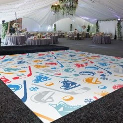 Premium Vinyl Dance Floor Wrap Custom Size - Boys Birthday Hockey Play