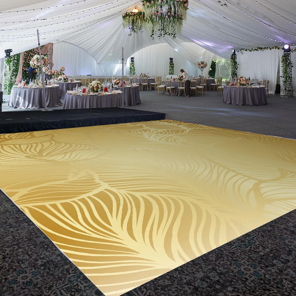 Premium Vinyl Dance Floor Wrap Custom Size - Fairytale Golden Palm 3 Premium Vinyl Dance Floor Wrap Custom Size - Fairytale Golden Palm