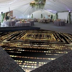 Premium Vinyl Dance Floor Wrap Custom Size - New Year's Day Golden Moment