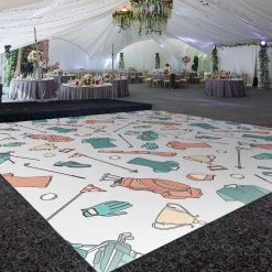 Premium Vinyl Dance Floor Wrap Custom Size - Boys Birthday The Golfer