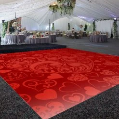 Premium Vinyl Dance Floor Wrap Custom Size - Valentines Day Falling Inn