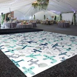 Premium Vinyl Dance Floor Wrap Custom Size - Boys Birthday Jet Set