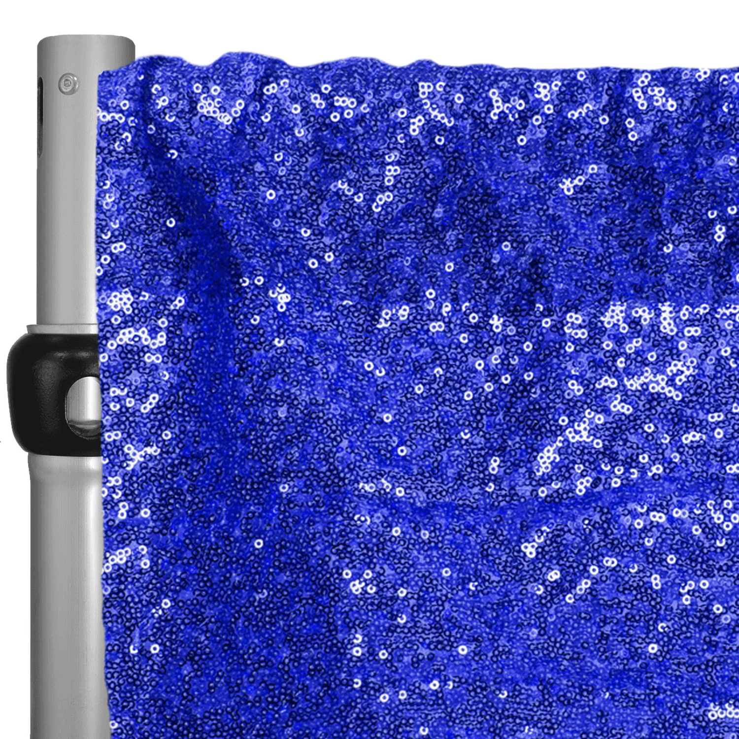Royal Blue Sequin Backdrop Curtain W/ 4" Rod Pocket By Eastern Mills - 8ft Long X 4.5ft Wide 3 Royal Blue Sequin Backdrop Curtain W/ 4" Rod Pocket By Eastern Mills - 8ft Long X 4.5ft Wide