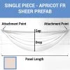Single Piece -Apricot FR Sheer Prefabricated Ceiling Drape Panel - Choose Length And Drop! -Event Decoration Sales Shop SINGLE PANEL APRICOT FR SHEER PREFAB 1