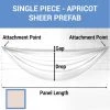 Single Piece - Apricot Cream Sheer Prefabricated Ceiling Drape Panel - Choose Length And Drop! 2 Single Piece - Apricot Cream Sheer Prefabricated Ceiling Drape Panel - Choose Length And Drop! -Event Decoration Sales Shop SINGLE PANEL APRICOT SHEER PREFAB 1