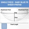 Single Piece -Baby Blue FR Sheer Prefabricated Ceiling Drape Panel - Choose Length And Drop! -Event Decoration Sales Shop SINGLE PANEL BABY BLUE FR SHEER PREFAB 1