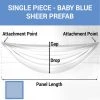 Single Piece - Baby Blue Sheer Prefabricated Ceiling Drape Panel - Choose Length And Drop!