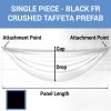 Single Piece - Black Crushed Taffeta Prefabricated Ceiling Drape Panel - Choose Length And Drop!