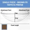 Single Piece - Brown Taffeta Prefabricated Ceiling Drape Panel - Choose Length And Drop!